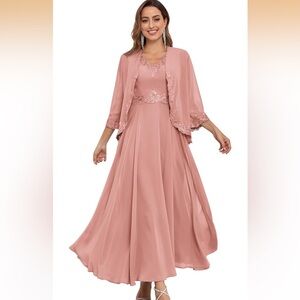 Elegant Pink Mother of the Bride Dress
